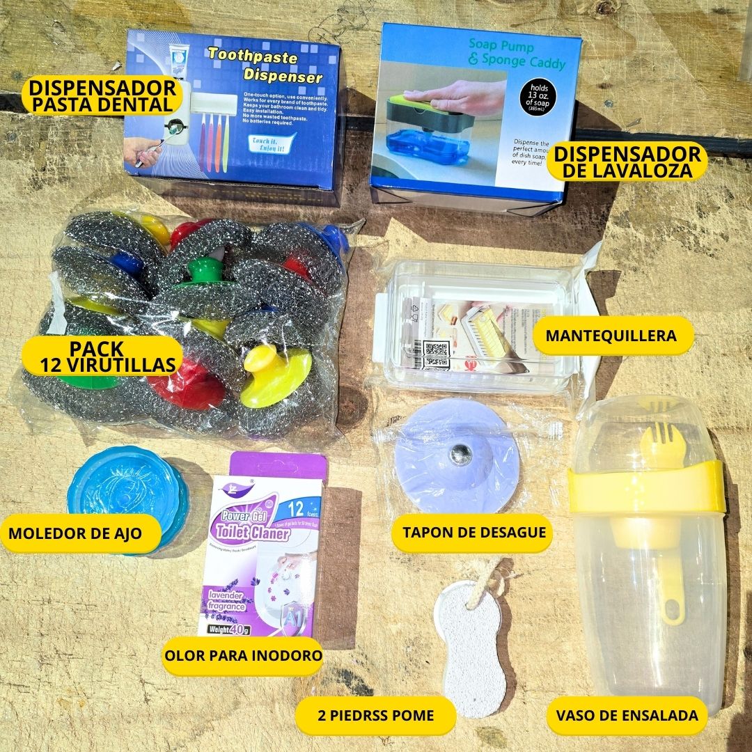 Pack 10 en 1 Accesorios De hogar / Dispe